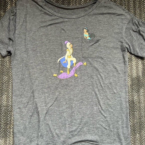 Disney Tops - Disney Princess Aladdin T-Shirt Pocket Short Sleeve Womens Large